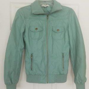 Mint Green imitation leather Jacket. Size S